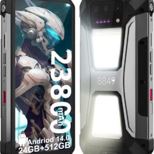8849 Tank 2 Pro Rugged Smartphone Unlocked, 24+512GB/1TB Android 14 Rugged Cell Phone with Projector, 6.79’’ 4G Waterproof Mobile Phones 23800mAh, Fingerprint/Dual Sim/OTG/GPS/Face ID
